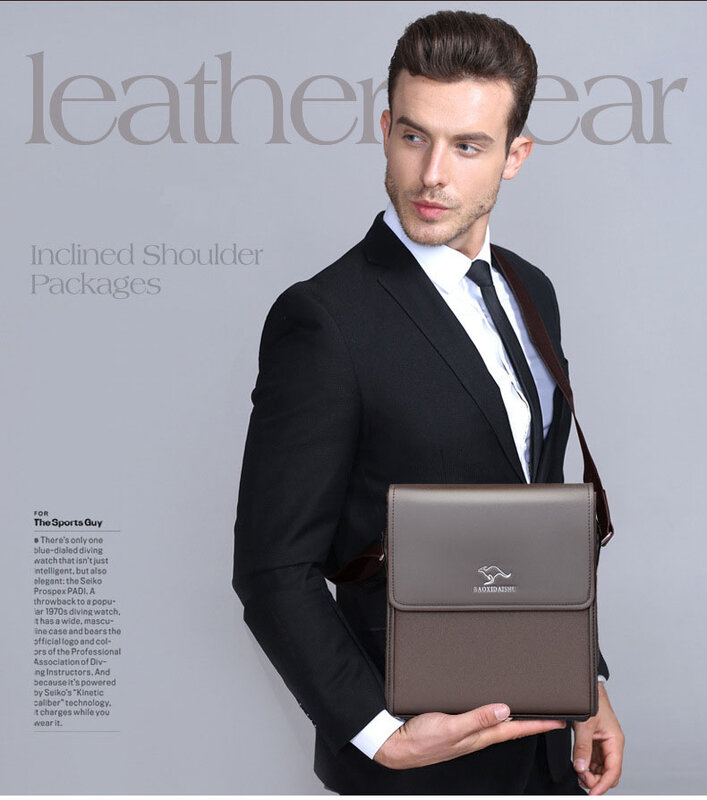 رجال الأعمال حقيبة كتف سوداء Crossbody بولي Leather حقيبة يد جلدية قدرة ريترو حقيبة ساعي
