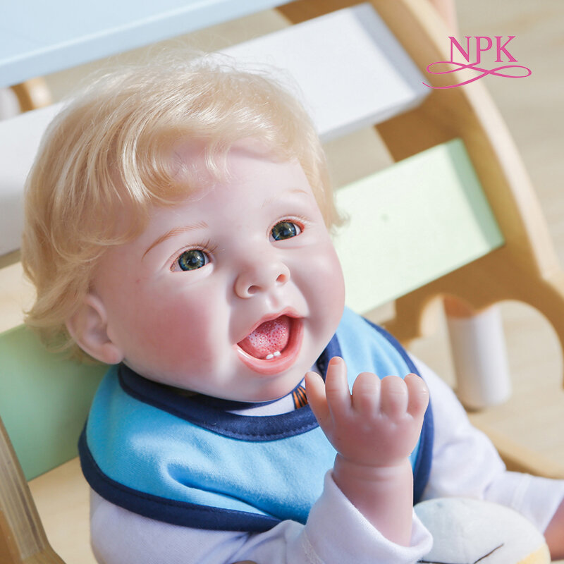 NPK-Muñeca de bebé recién nacido de 55CM de diseño Original, cuerpo de tela suave Reborn, muñeca realista con cara linda, regalo especial
