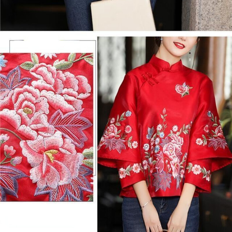 Traje Tang de estilo étnico para mujer, abrigo Retro bordado con botones, Top chino, blusa holgada elegante, primavera y otoño, 2022