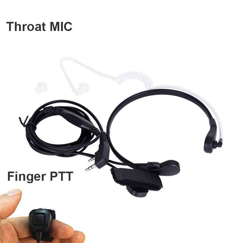 New Walkie Talkie MicrophonePTT Neck Throat Mic Earpiece Radio Nato Tactical Headset For Baofeng Kenwood NX220/NX320