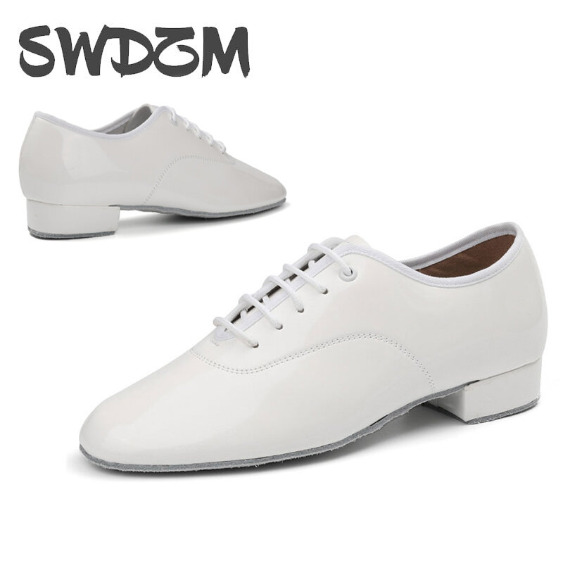 SWDZM-남성용 가죽 댄스 신발, 성인 블랙 패션, 남성용 댄스 신발, 남성용 라틴 볼룸 댄스 신발, 소프트 사이즈 38-44