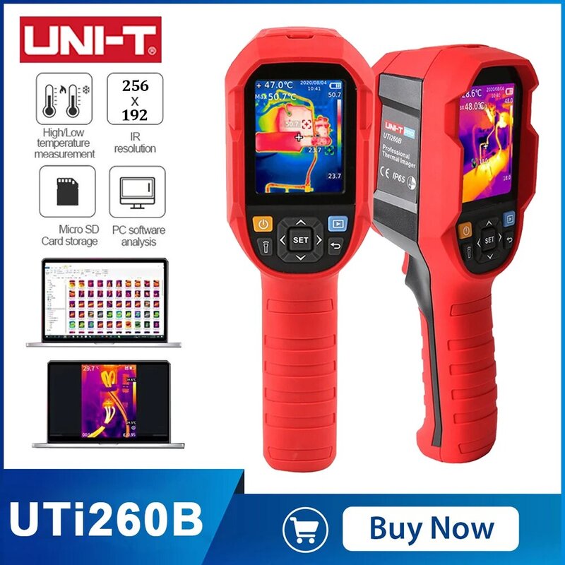 UNI-T UTi260B 열 화상 카메라 256x192 적외선 열 화상 카메라 전문 산업용 전기 열 화상 카메라 (배터리 포함)