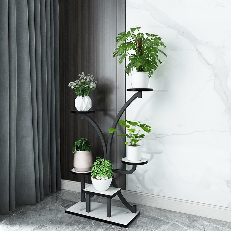 ห้องนั่งเล่นดอกไม้ Stand ง่ายในร่มหัวไชเท้าสีเขียวชั้นล้อ Multi-ชั้น Nordic เหล็กหรูหรา Succulent ดอกไม้