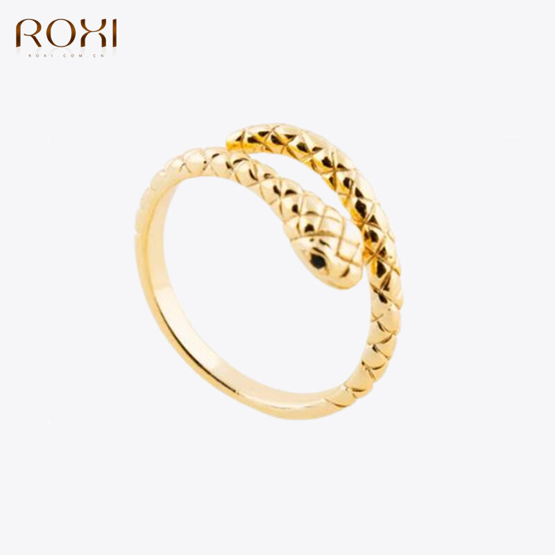 ROXI Merek Vintage Ular Wanita Perhiasan Cincin untuk Wanita Anillo 925 Sterling Perak Kepribadian Pembukaan Cincin Kreatif Pria Cincin