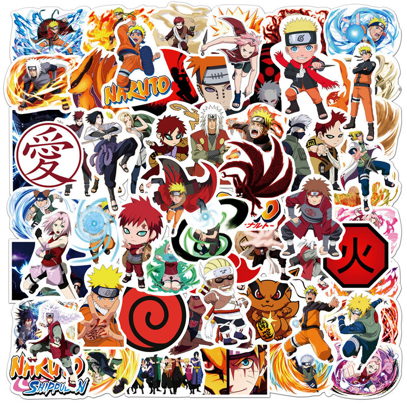 10/30/50/100Pcs Cartoon Naruto Anime Stickers Voor Laptop Skateboard Telefoon Auto Bagage Cool Waterdichte sticker Kid Klassieke Speelgoed