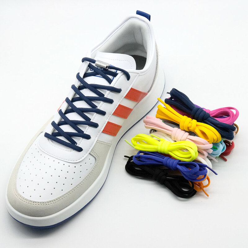 Cordones elásticos de zapatos para niños y adultos, agujetas de zapatos semicirculares para grandes y chicos, cordones de cierre de metal, disponibles en diferentes colores
