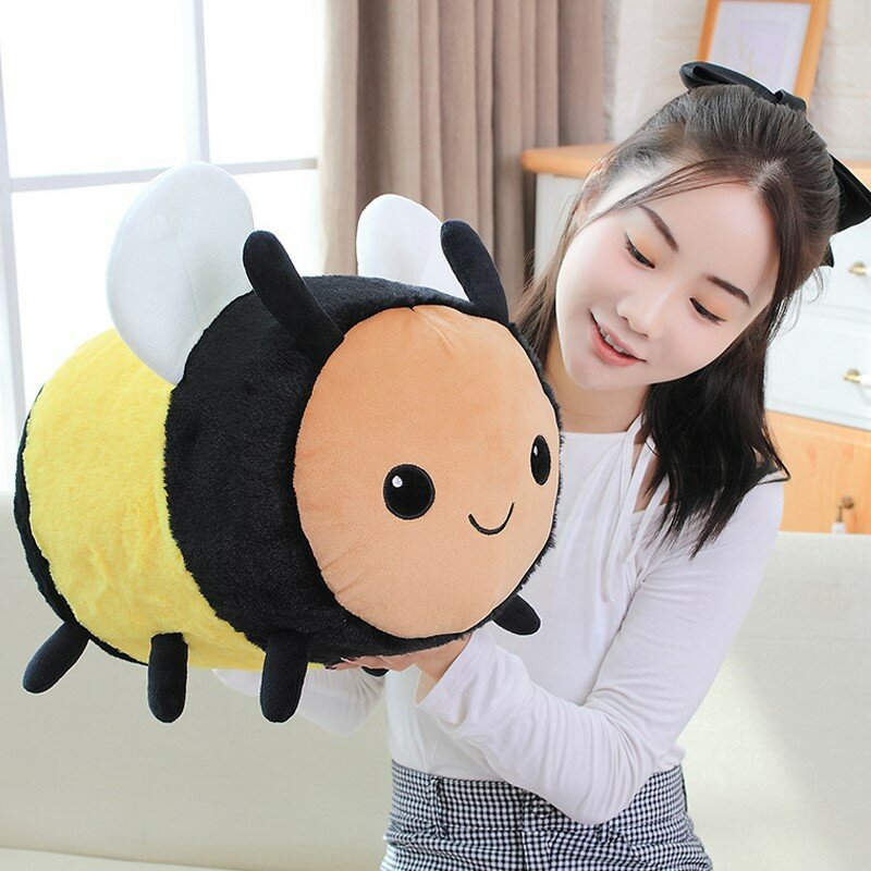 40cm Kawaii Bee/Ladybug Plush pillow Toy Doll Cute Cartoon Soft Creative Insect Stuffed Animal Throw Pillow Girls Plushies Gifts
