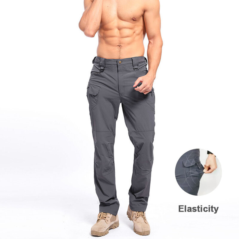 Брюки-карго мужские тактические, уличные водонепроницаемые эластичные Мужские штаны, повседневные брюки с несколькими карманами, рабочая ...