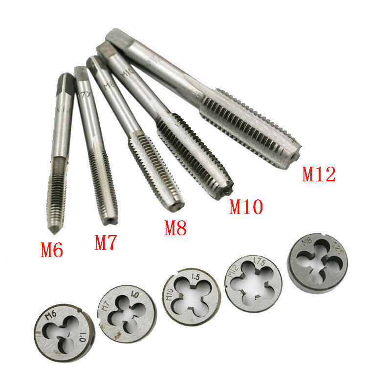 Conjunto de matrizes de torneira I12 PCS brocas de metal para aço inoxidável medidor de rosca interna de aço inoxidável porta-chaves para torneiras de parafuso
