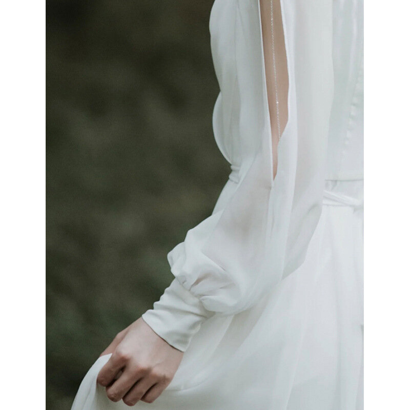 ETESANFIN 여름 여성의 모리 시리즈 라이트 웨딩 드레스 2022 새로운 신부의 치마 대형 & 긴 소매는 팔을 커버 수 있습니다