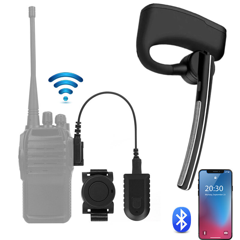 Baofeng-auriculares inalámbricos con Bluetooth, walkie-talkie, PTT, Radio bidireccional, tipo M, con micrófono, para teléfono UV5R, UV82, bf888s