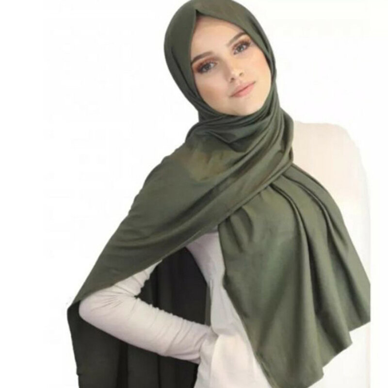 Plain Chiffon-Schal Mit Jersey Underscarf Kappe Islam Innere Schal Stirnband Stretch Hijab Abdeckung Headwrap Turbante