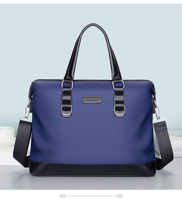 Fashion Men Briefcase High Quality Shoulder Bags Men Business Travel Crossbody Bags Male Waterproof Oxford Handbags Black Blue