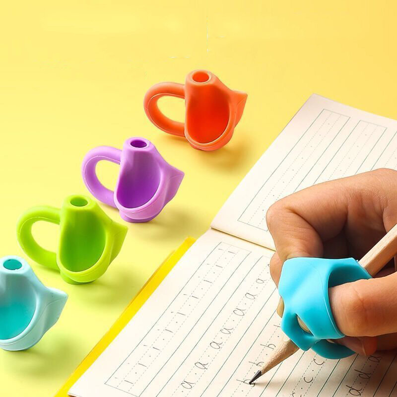 Porte-crayon à trois doigts pour enfants, 3/6/12 pièces, en Silicone, pour écoliers, Posture correcte, outil d'apprentissage et d'écriture