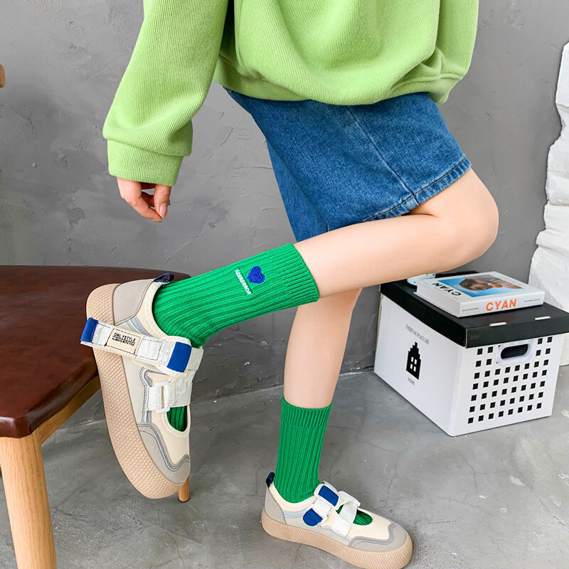 Ader Crew-Calcetines de algodón con Logo clásico para hombre y mujer, calcetín deportivo de alta calidad, estilo coreano