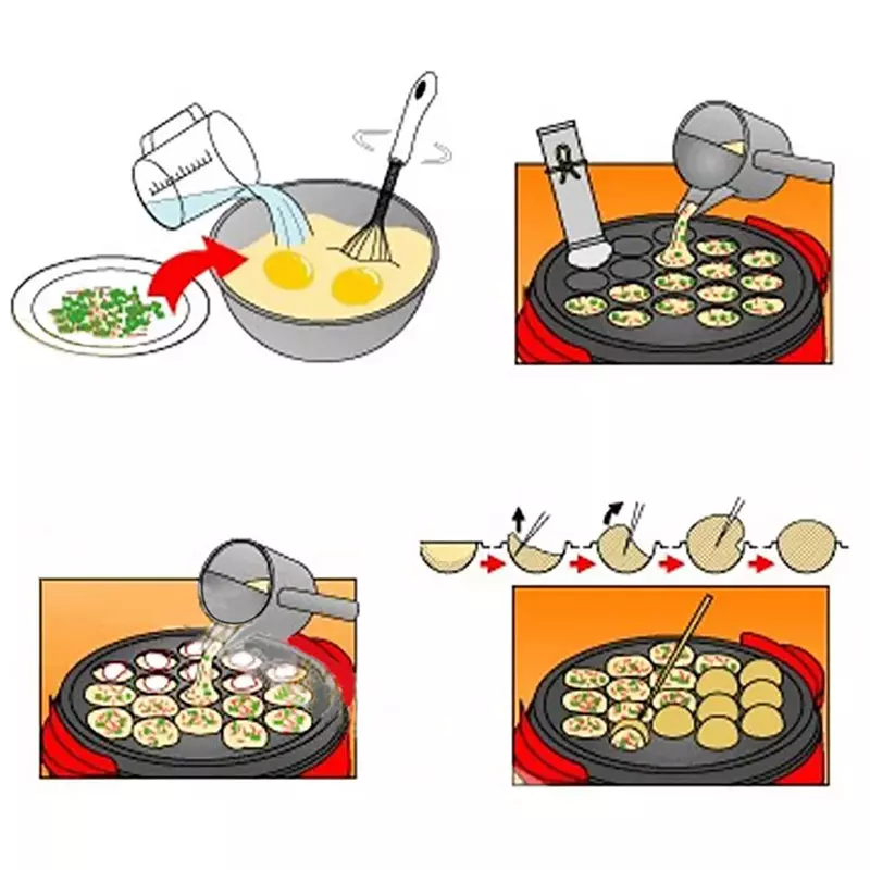 Household Electric Takoyaki Maker 110V/220V Chibi Maruko Baking Machine Octopus Balls Grill Pan Professional Cooking Tools