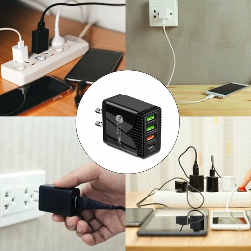 36W Charger PD20W Fast Charge Charger 5V6.2A Charging Head 3A Port + 1C Port Lightweight Mobile Phone Charger
