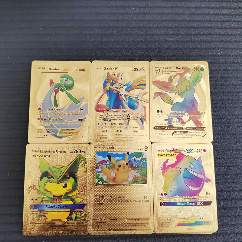 27 sztuk Pokemon karty angielski hiszpański niemiecki francuski włoski portugalski błyszczące V Vmax GX Pikachu Mewtwo Eevee zabawka dla dzieci 2022