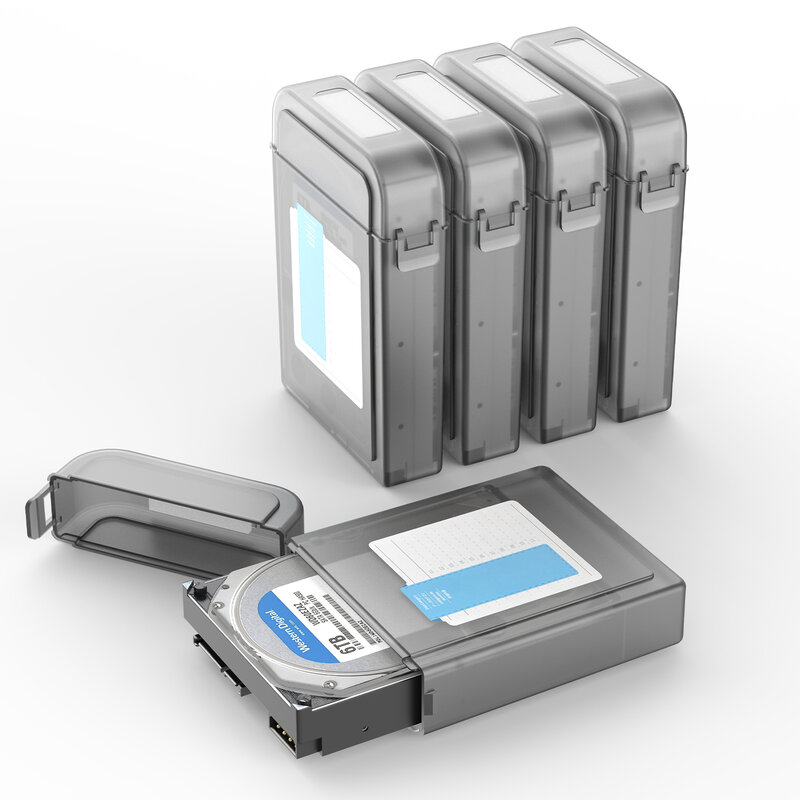 SAN ZNAG – boîte de stockage pour disque dur mécanique 2.5/3.5 pouces, avec étiquette, étanche à l'humidité, aux chocs et à la poussière, 5 pièces