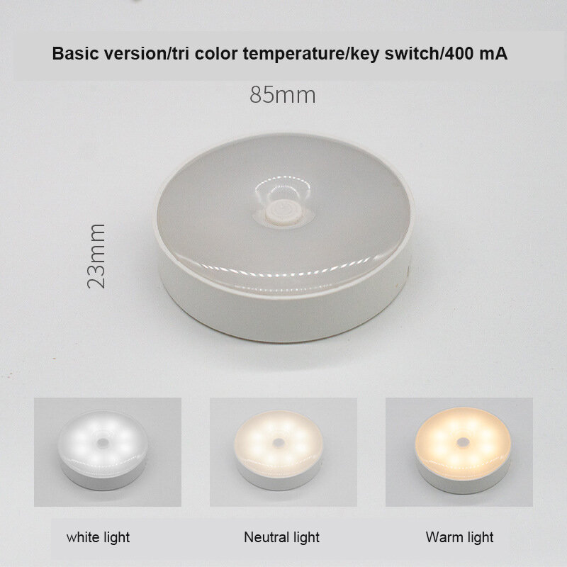 Xiaomi-Sensor de Movimento Luz LED, Luz Noturna Carregável USB, Lâmpada de Parede, Escadas, Corredor, Armário, Gabinete, Nightlights