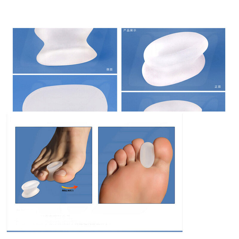 1 par de hueso dedo pulgar Valgus Protector de silicona Protector del pie separador para dedos del pie juanete ajustador de Corrector de Hallux Valgus pedicura cuidado de los pies