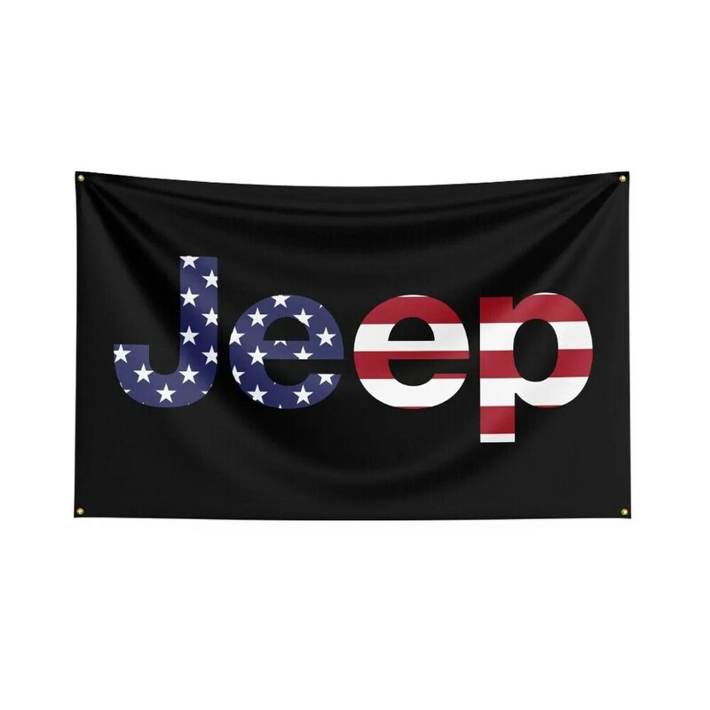 3X5ฟุต JEEP ธงโพลีเอสเตอร์พิมพ์ Racing Banner สำหรับรถคลับ
