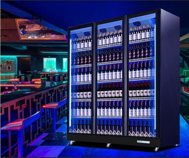 Jinbest deluxe cerveja bebidas exibir coolers armário comercial chiiller display congelador geladeira rgb