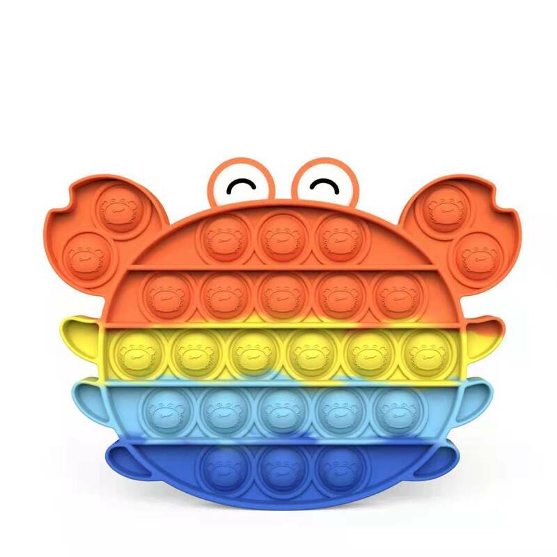 Fidget Reliver Mainan Stres Pop Rainbow Dorong Mainan Anti Stres Gelembung Mainan Sensorik Lesung Pipi Sederhana untuk Meringankan Autisme Gratis Pengiriman