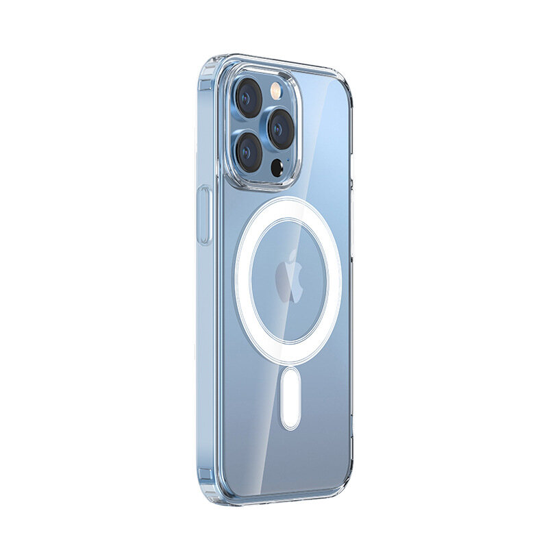 Asli untuk Casing Pengisi Daya Nirkabel Magsafe Magnetik untuk iPhone 14 13 12 11 Pro Max Mini X Xs XR Casing Ponsel Transparan