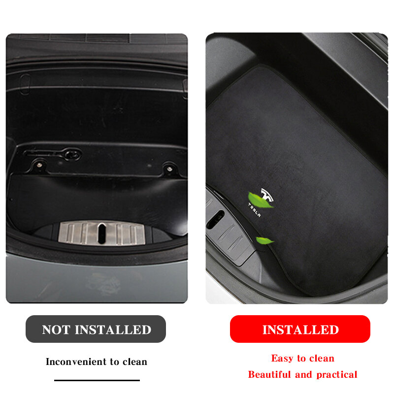 สำหรับ Tesla รุ่น3 2022รถอุปกรณ์เสริม Flannel เบาะด้านหน้า Trunk Mats Model3 2021กล่องเก็บฝุ่นภายใน