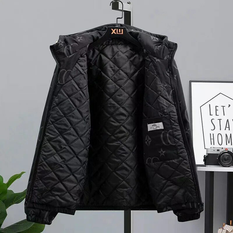 2021 남성용 코튼 패딩 재킷, 두껍고 따뜻한 남성 재킷, 한국 스타일 트렌디 면 의류, 라지 사이즈 코트, 가을 겨울 신상