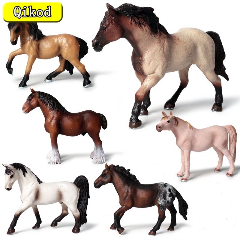 Hot البيع محاكاة مزرعة نماذج للحيوانات Purebred الأسود الحصان البلاستيكية عمل الشكل ألعاب تعليمية للأطفال الصبي جمع لعبة هدية