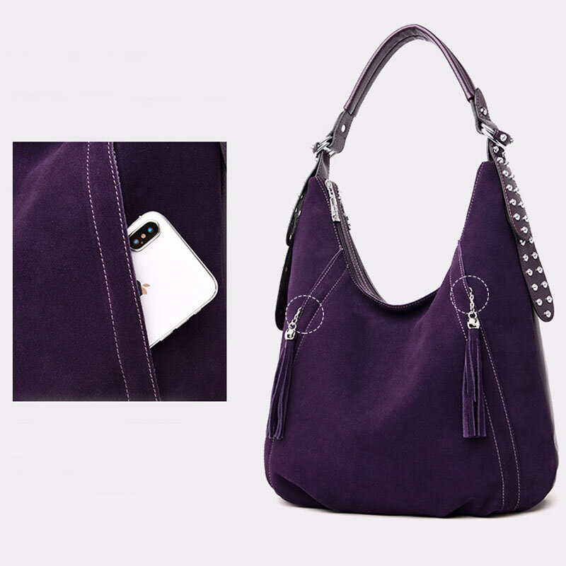 Модная женская сумка SCOFY, дизайнерская сумка на плечо, Женская Высококачественная прошитая сумка через плечо из искусственной замши, кошелек, шикарные сумки-тоуты