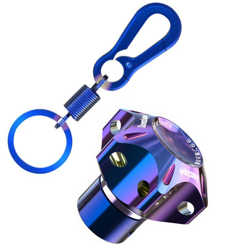 Universal Motorcycle CNC Key Cover Hexagon Burned Titanium Keychain Head Case Shell Modified Decorative Key Ring Car Accessories