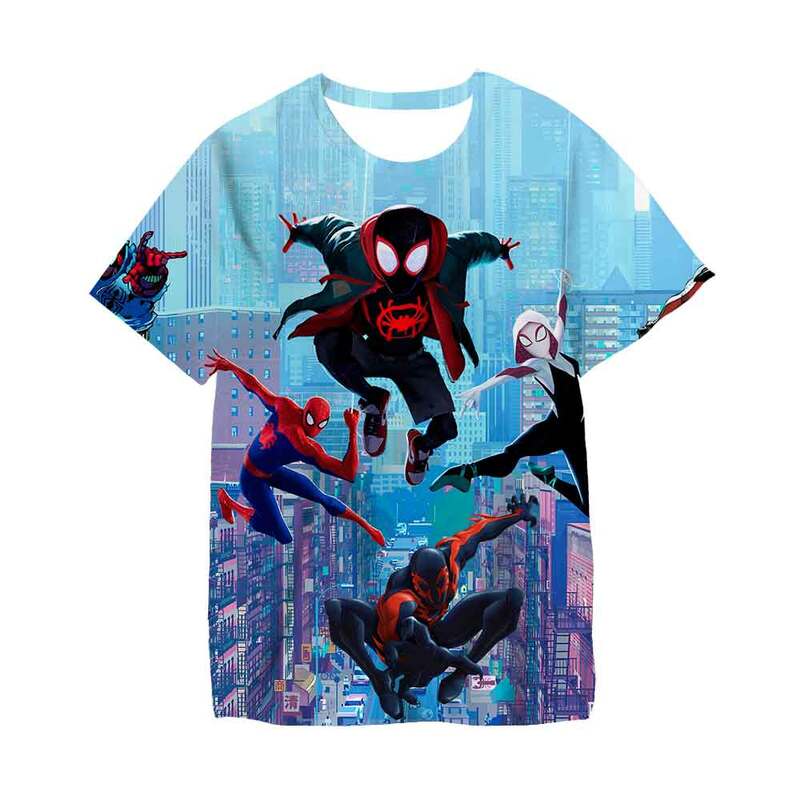 Moda super-herói spiderman t-shirts 3 4 5 6 7 8 9 10 11 12 13 14 ys crianças menino t camisa casual dos desenhos animados manga curta marvel roupas