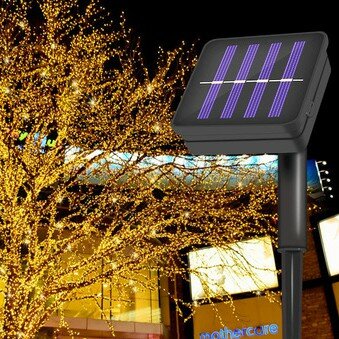 Светодиодная лента на солнечной батарее, 12 м, 33 фута, 100 светодиодов