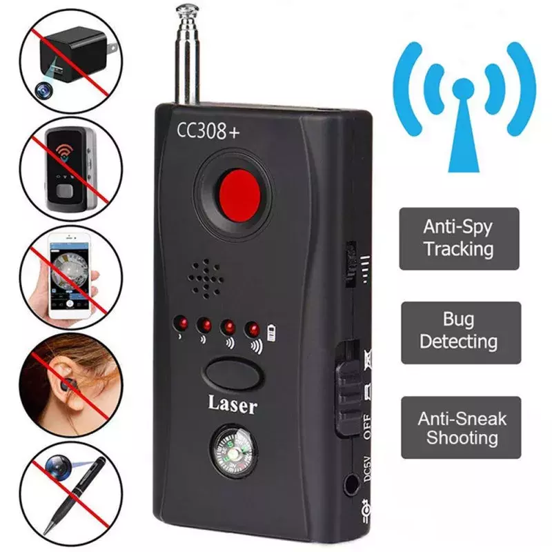 Caméra multifonction CC308 +, détecteur de Signal d'ondes Radio, sans fil, objectif, WiFi RF, GSM, gamme complète