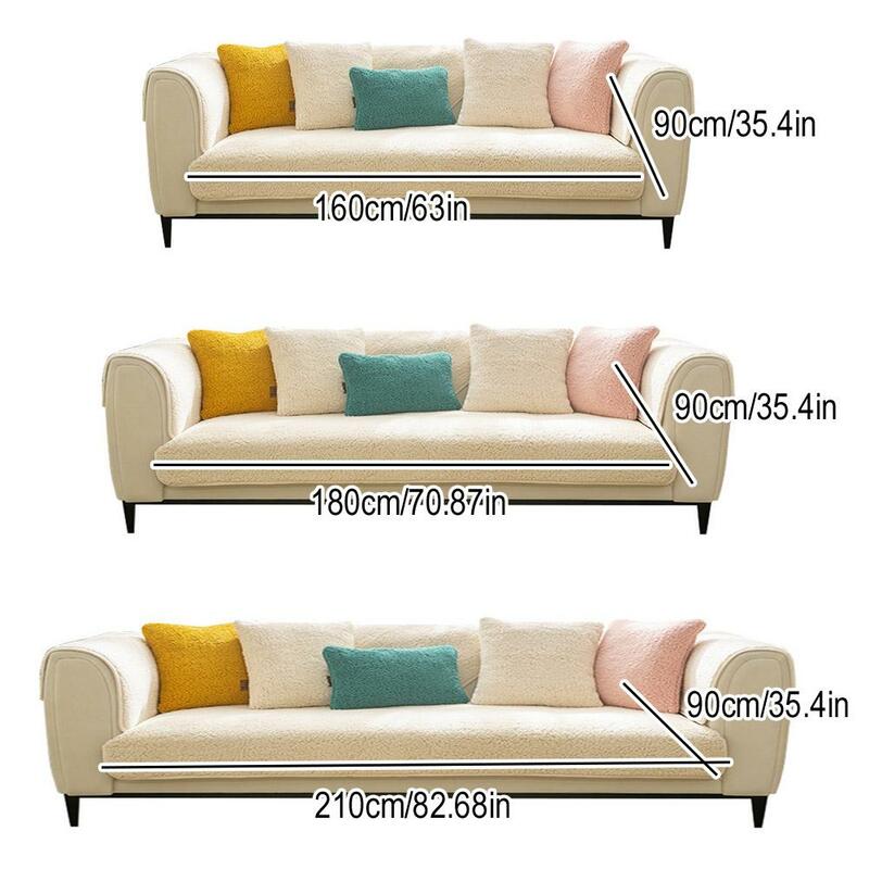 Funda de sofá de felpa suave para sala de estar, cubierta de toalla de Color sólido, almohadilla de ventana de Bahía, decoración de sofá en forma de L, nuevo