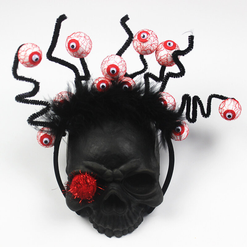 Perlengkapan Dekorasi Halloween Headband Bola Mata Cosplay Horor Kepala Gesper Perlengkapan Pakaian Pesta Horor untuk Orang Dewasa