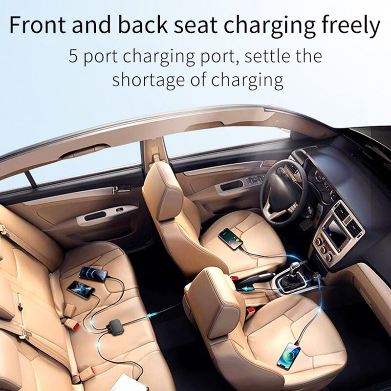 Cargador para asiento trasero de coche, adaptador Universal de carga, accesorios para coche, SUV, camión, 31W, 3 USB, doble tipo C
