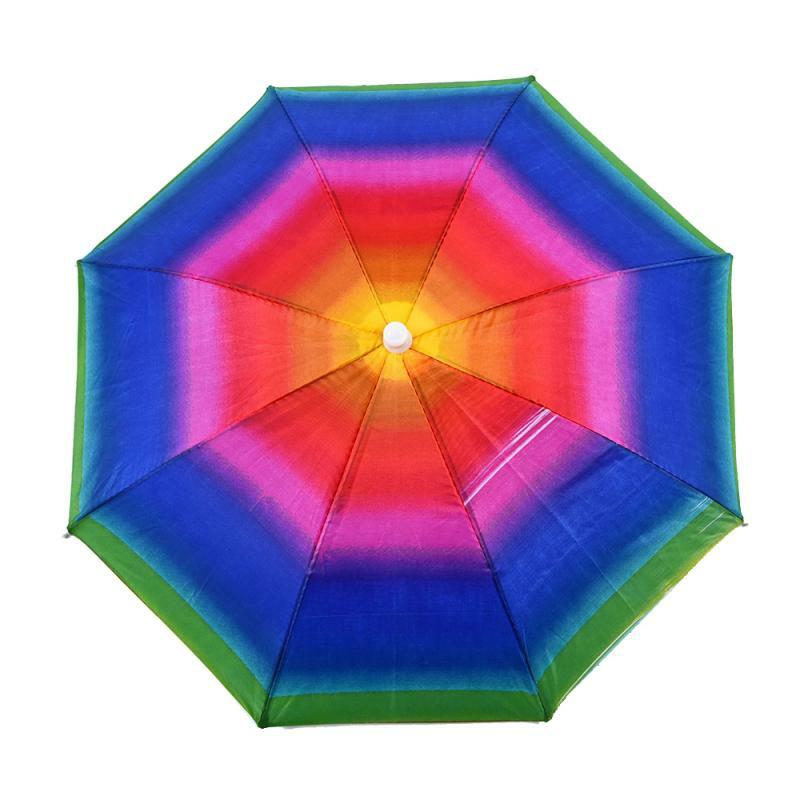 Portable Rain Umbrella Hat Foldable Outdoor Sun Shade Waterproof Camping Fishing Hiking Umbrella Headwear Beach Head Hats