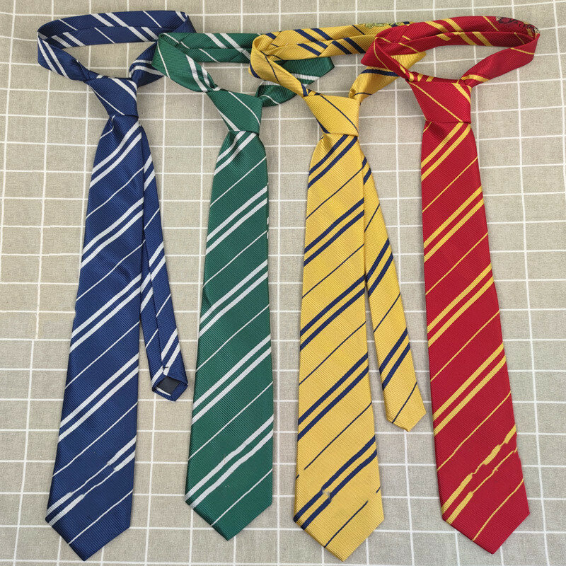 Gravata listra magia faculdade emblema gravata acessórios traje halloween cosplay adorável traje adulto gravata prop presente