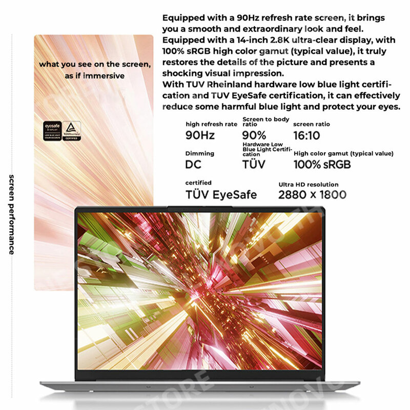 2023 Lenovo Laptop ThinkBook 14 + AMD Ryzen R7 7735H 16GB/32GB RAM 512GB SSD 14-zoll 2,8 K 90Hz IPS Bildschirm Notebook Computer PC