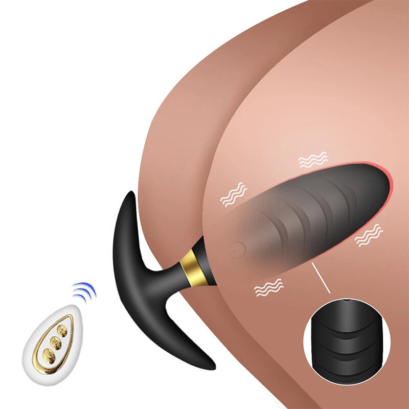 Korek analny z wibratorem dla mężczyzn bezprzewodowy zdalny Butt Plug dla gejów stymulator Dildo Sex zabawki dla dorosłych masażer prostaty