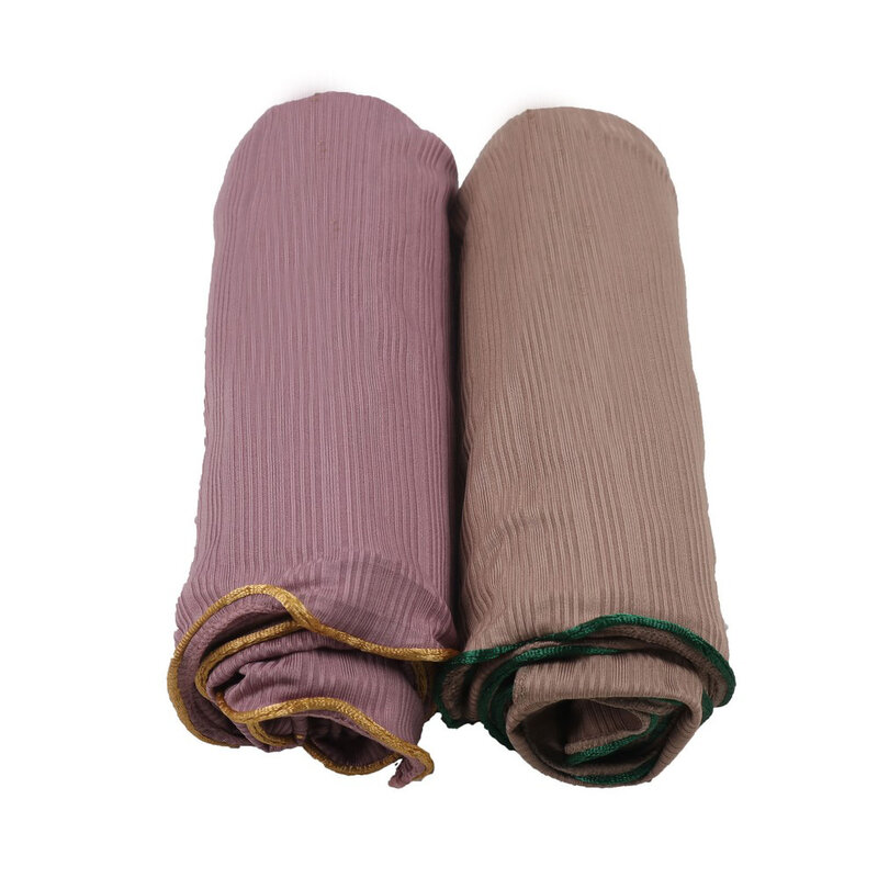 Bufanda de Jacquard para mujer, hiyab musulmán de cuerda de colores lisos, forrado, larga, sólida, 2021