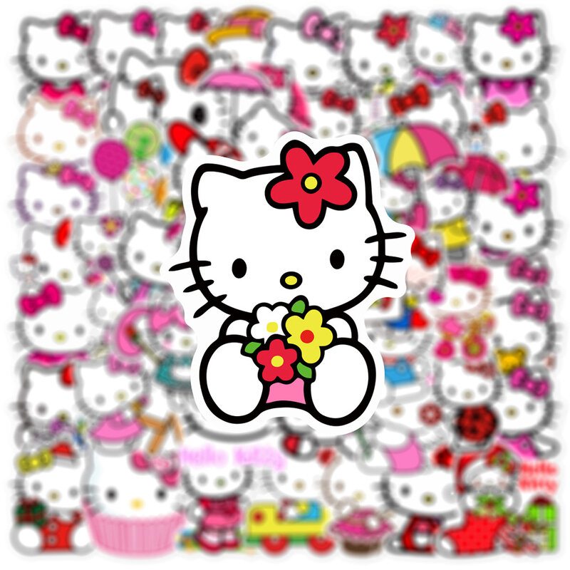 10/30/50pcs Sanrio Cute Cartoon Hello Kitty Graffiti Stickers Anime Decals Notebook Laptop Phone Decoration Sticker Kids Toys