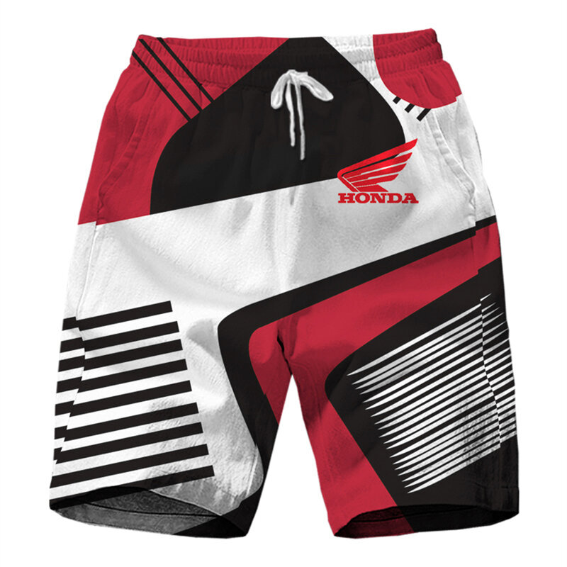 Men's 2022 Honda Wing Motorcycle Logo Digital Printing Shorts Casual Fashion Harajuku Brand Beach Pants Hip-hop Clothing