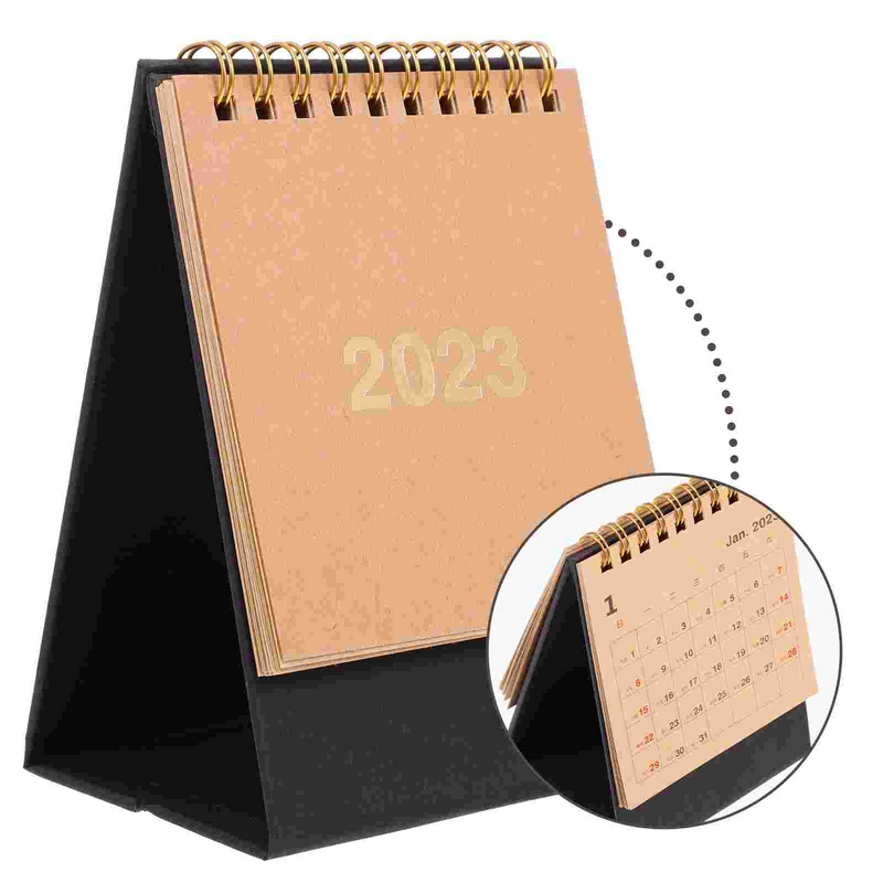 Calendar 2023 Mini Desk Planner Flip Monthly Desktop Coil Office Agenda 2022 Tabletop Standing Tent New Year Pocket Schedule
