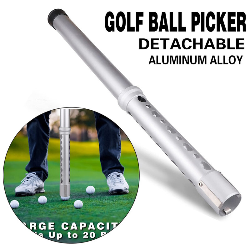 Premium Golf Ball Retriever Professional Golf Ball Picker Durable Aluminum Alloy Tube Detachable Collector Golf Ball Retriever