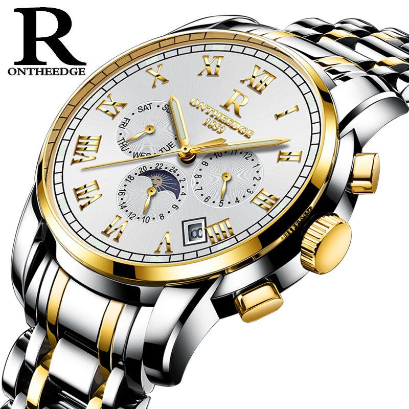 2022 homens relógios de luxo marca superior relógio volante rotativo relógio de quartzo data automática à prova dwaterproof água esportes relógios aço inoxidável